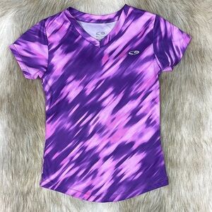 Small (6-6X) Champion Purple and Pink Athletic V-Neck Athletic Top